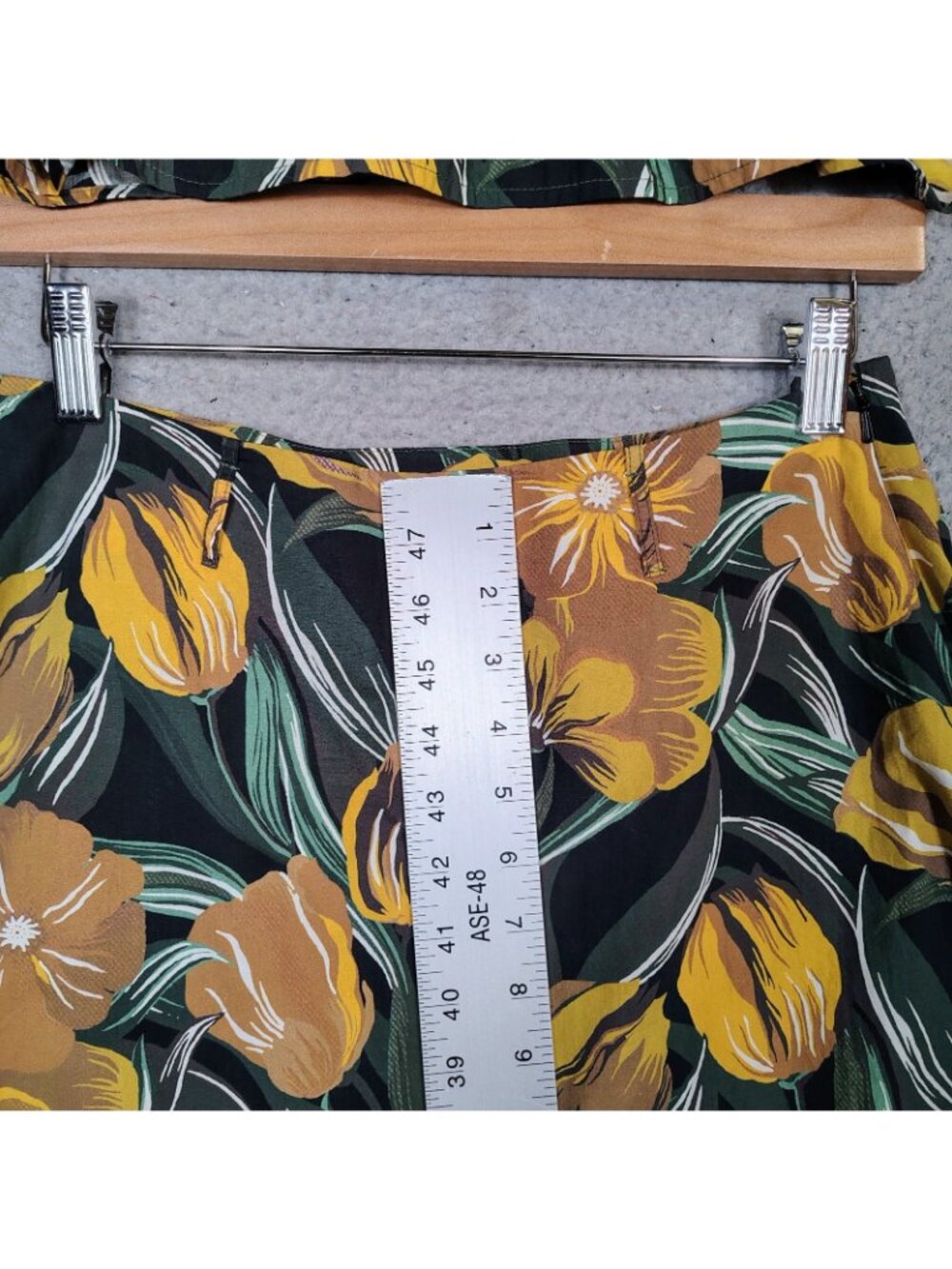 Corey Lynn Calter Skirt Suit 2-Piece Set Women's M/S Yellow Floral Peplum A-Line - Picture 12 of 16